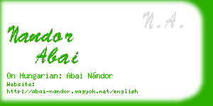 nandor abai business card